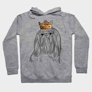 Shih Tzu Dog King Queen Wearing Crown Hoodie